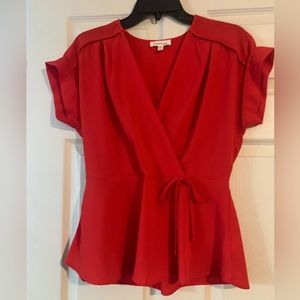 Scarlet red wrap top